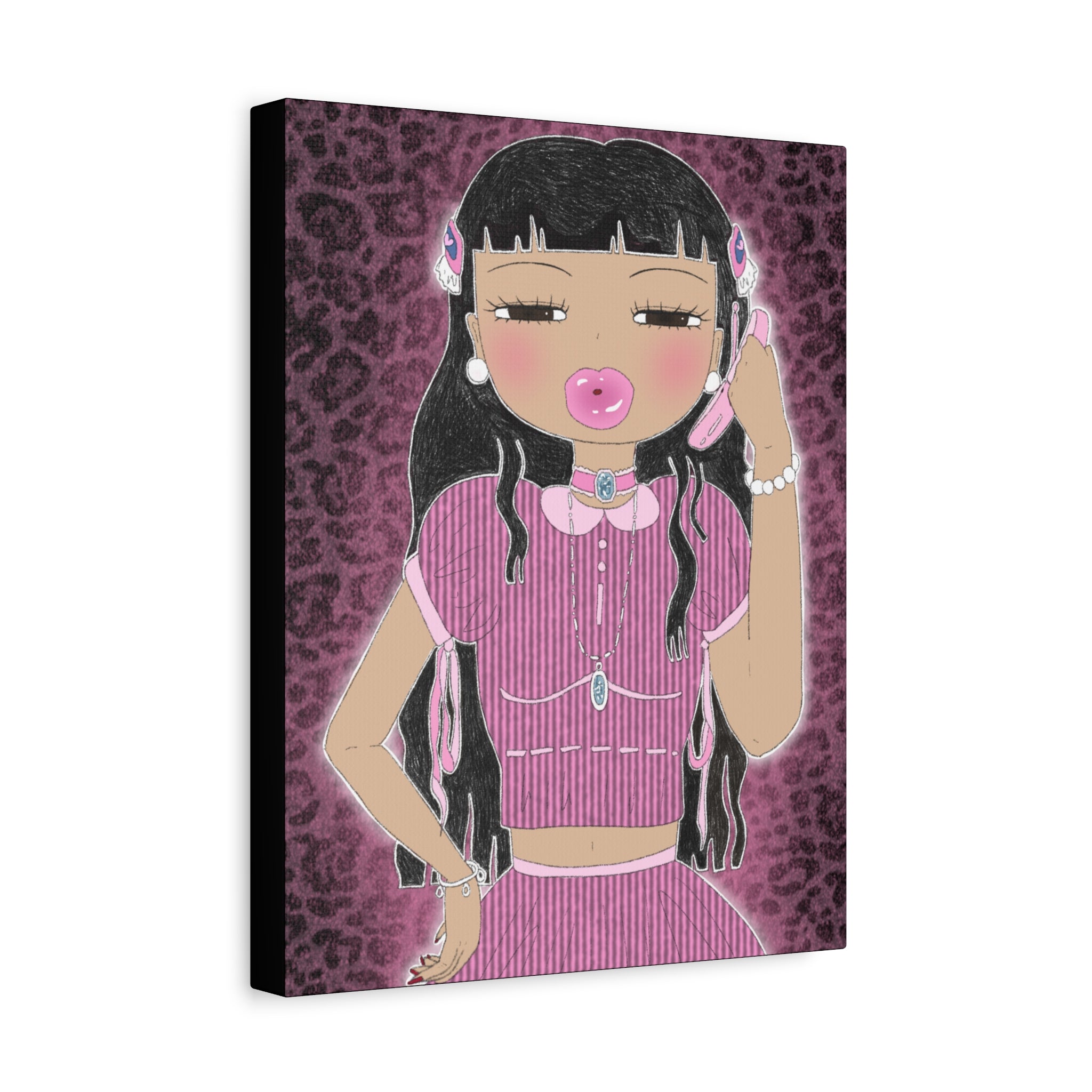 sourviolet - Girl on Phone - Matte Canvas