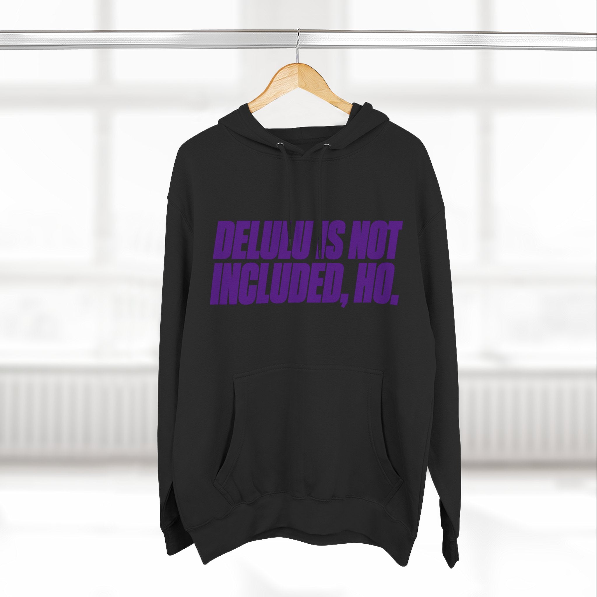 Honey Yenho - Delulu is not Included, ho - Fleece Hoodie (Black)