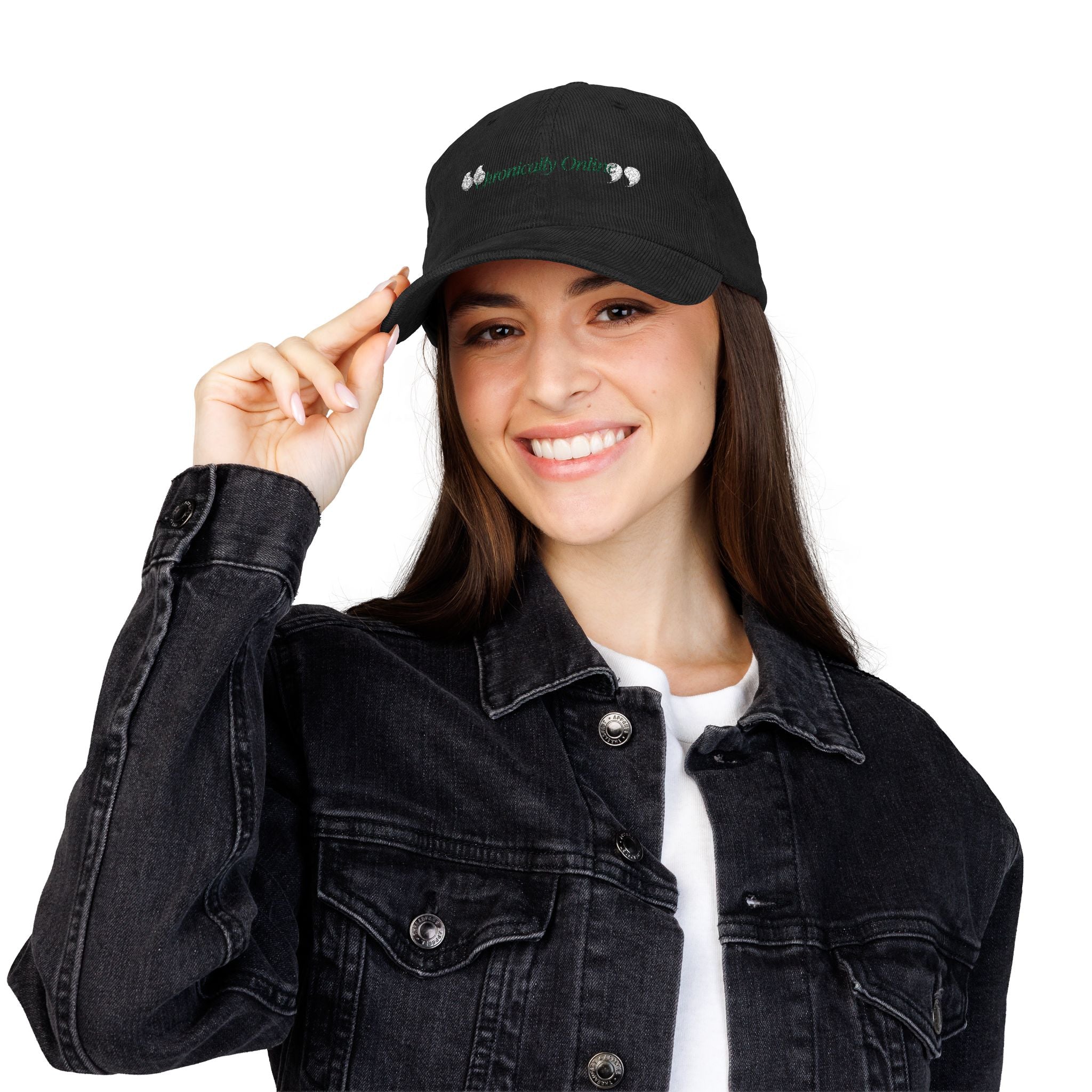 Chronically online - Embroidery Corduroy Cap