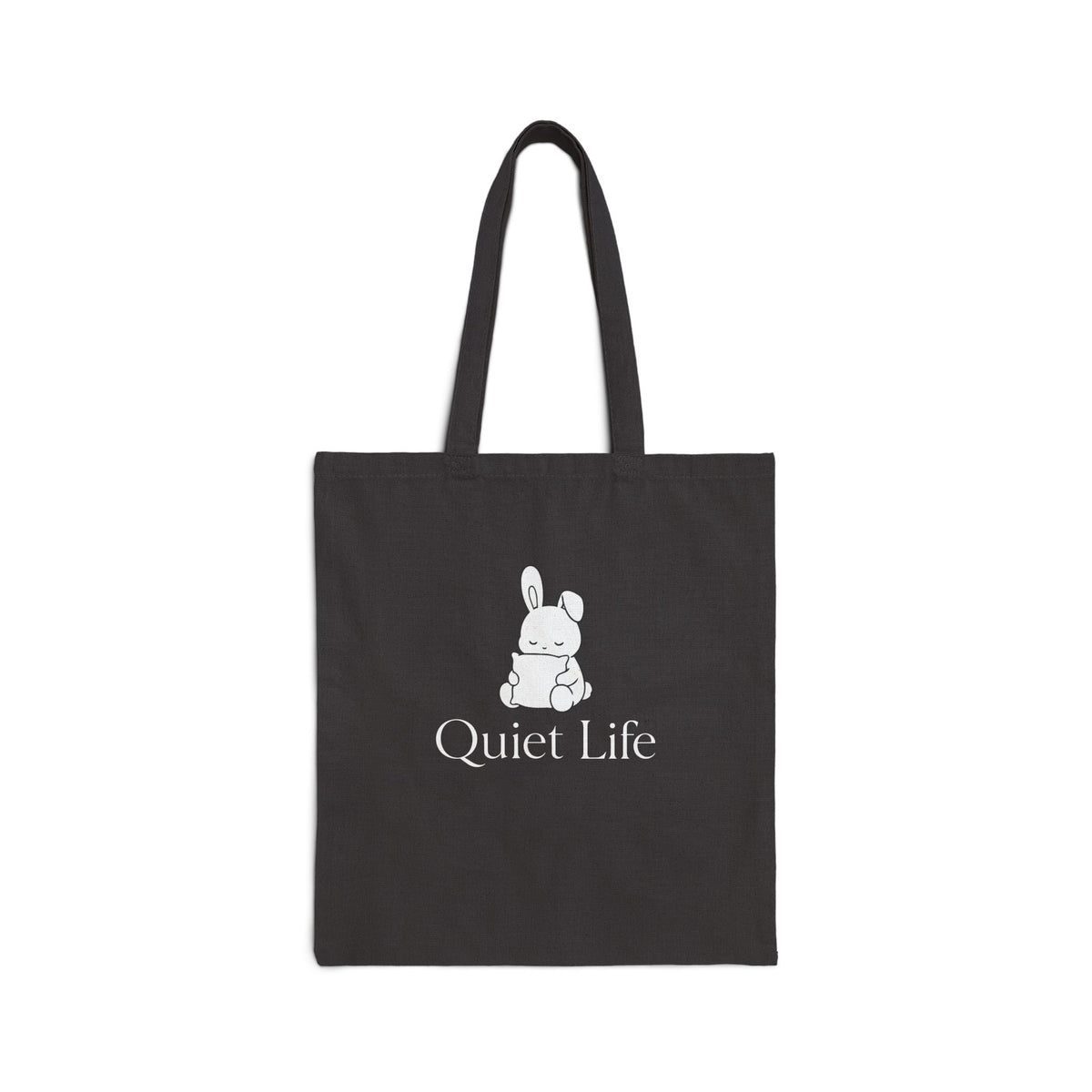 Quiet Life - Cozy Bunny - Canvas Tote Bag( Black )