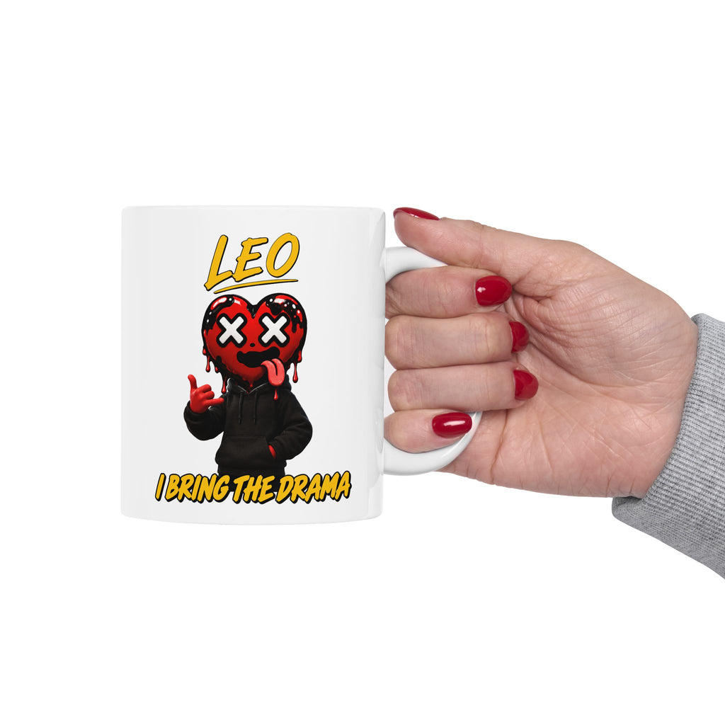 Aquarius & Leo Couple Mug ( Leo - White Color - I Bring The Drama )