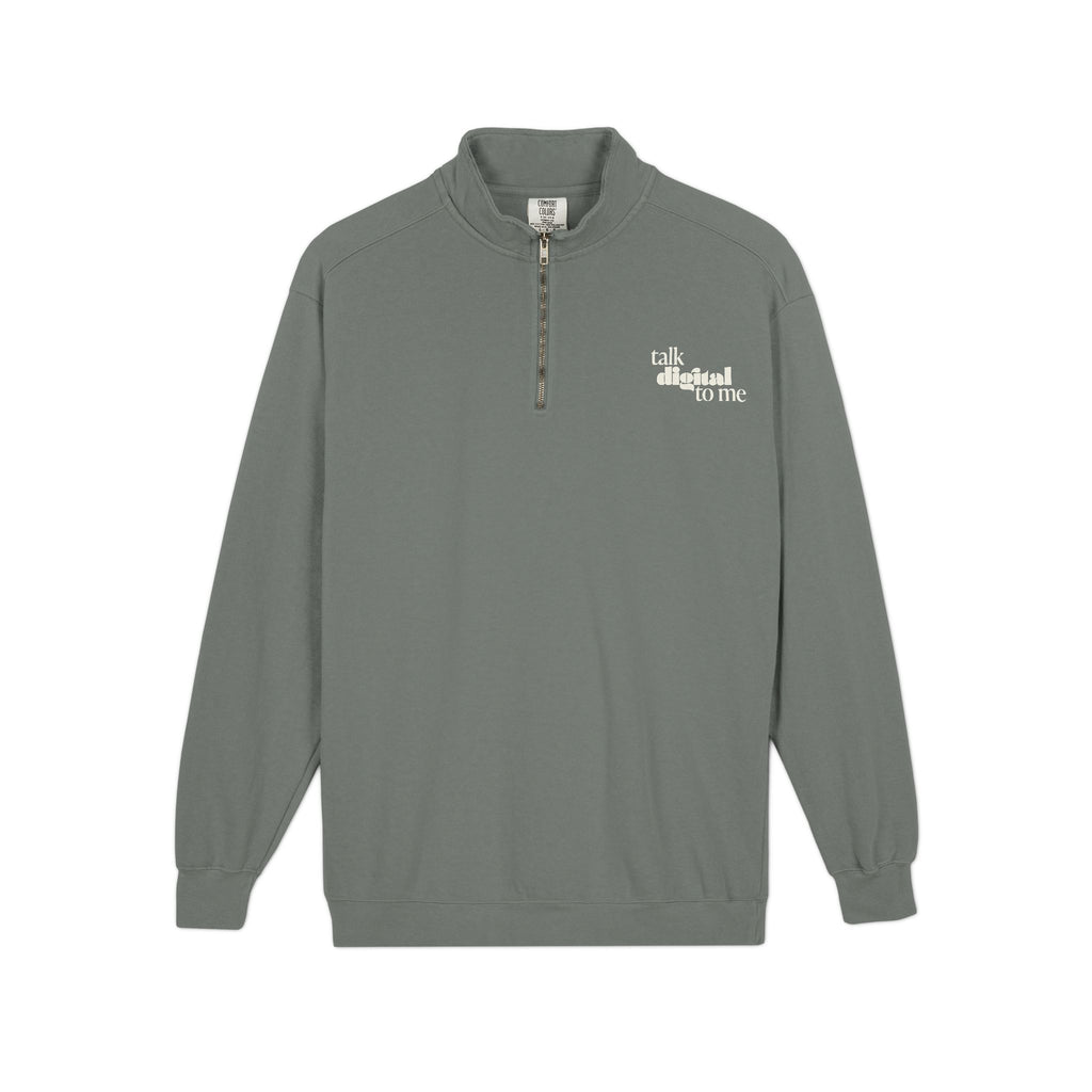 Talk digital to me - Grey Unisex quarter zip sweatshirt