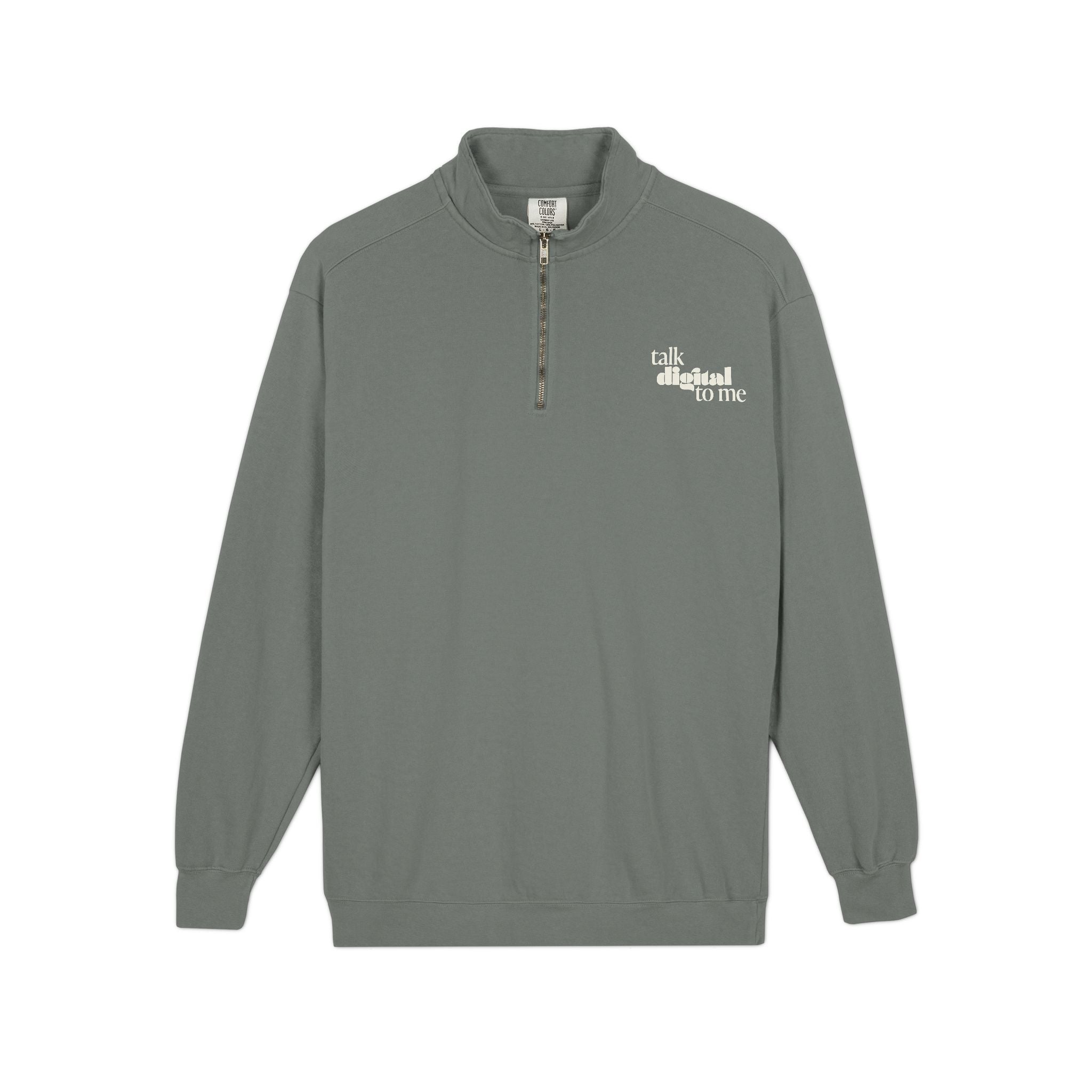 Talk digital to me - Grey Unisex quarter zip sweatshirt
