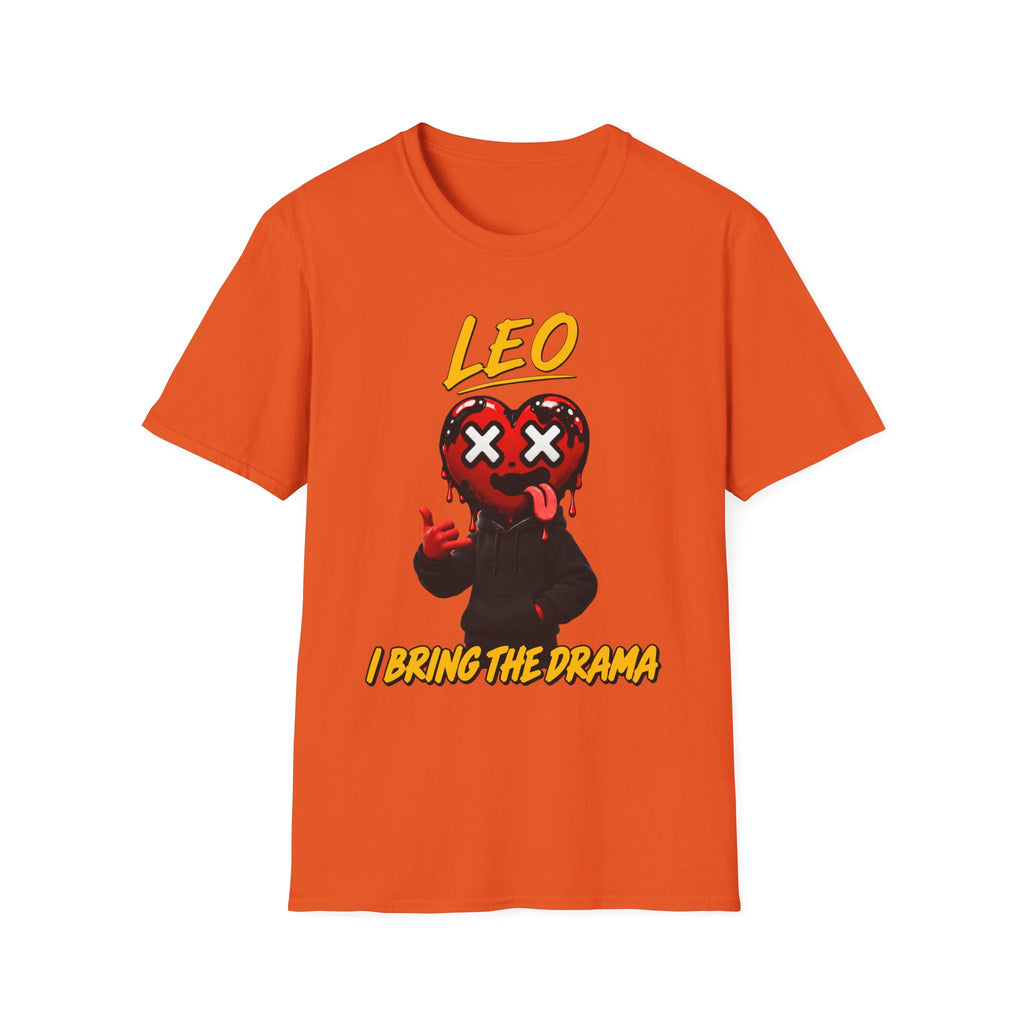 Aquarius & Leo Couple Unisex T-shirt ( Leo - Orange Color - I Bring The Drama )