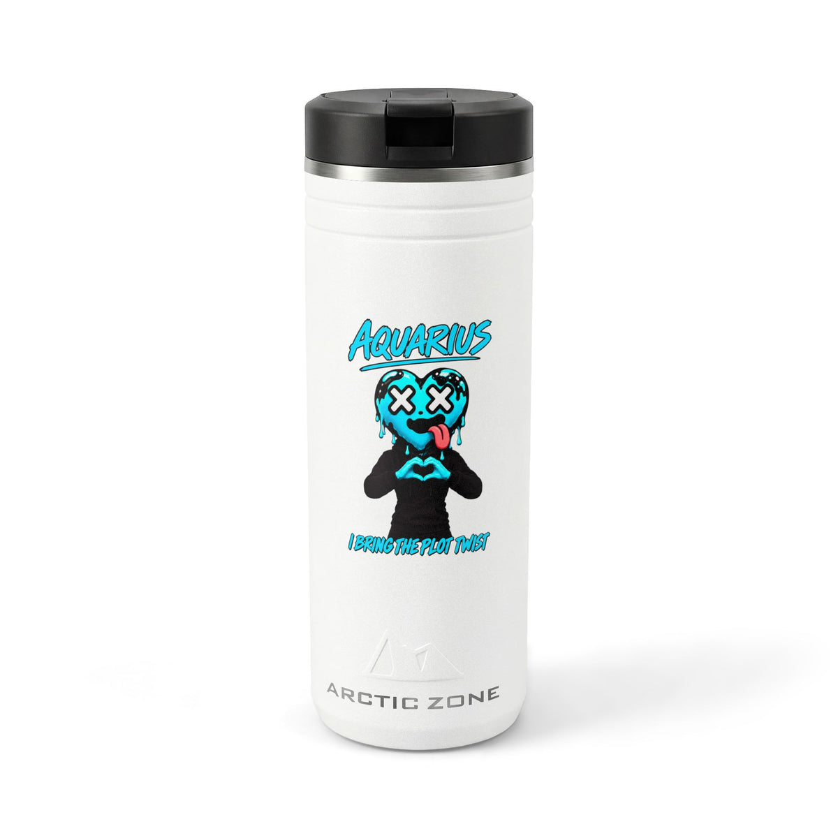 Aquarius & Leo Couple Tumbler ( Aquarius  - White Color - Plot Twist )