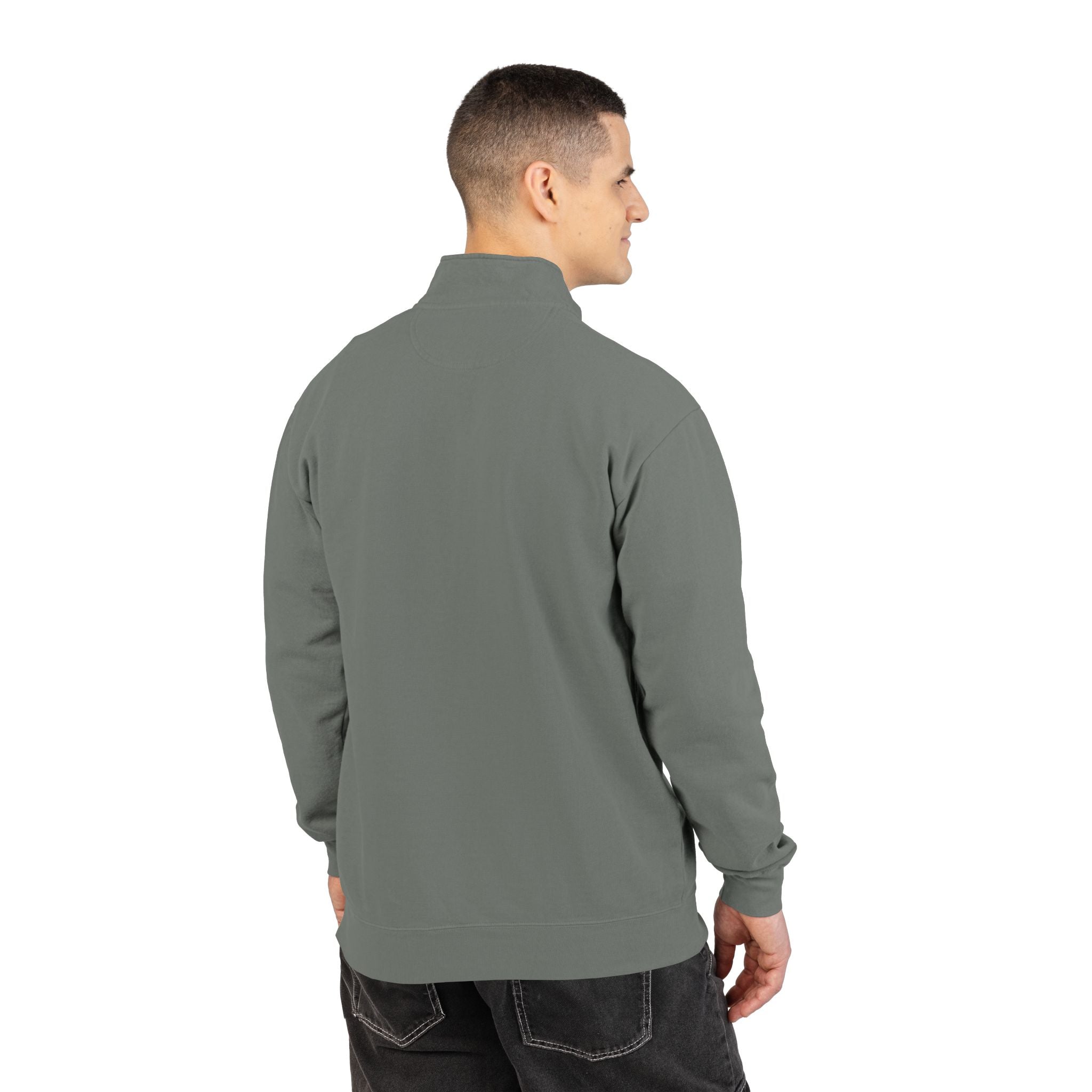 Talk digital to me - Grey Unisex quarter zip sweatshirt