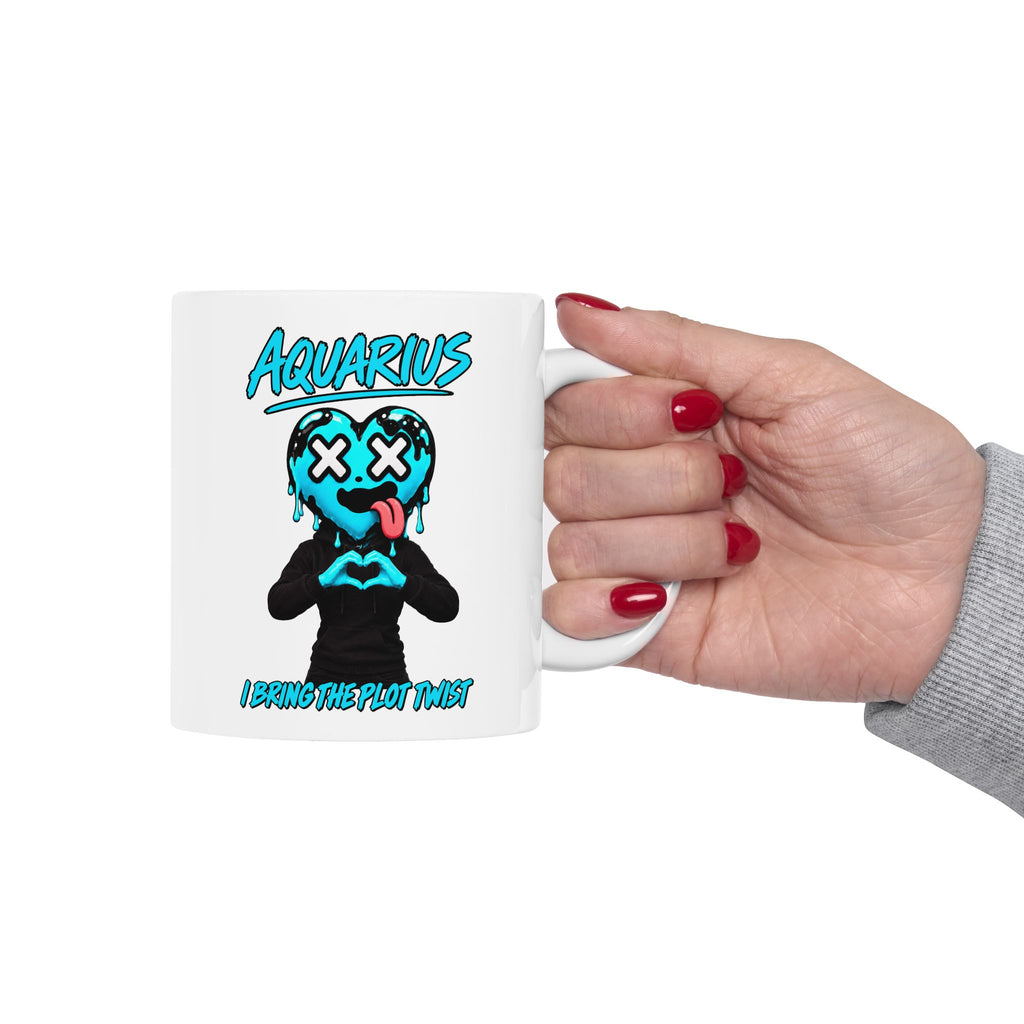Aquarius & Leo Couple Mug (  Aquarius - White Color - Plot Twist )