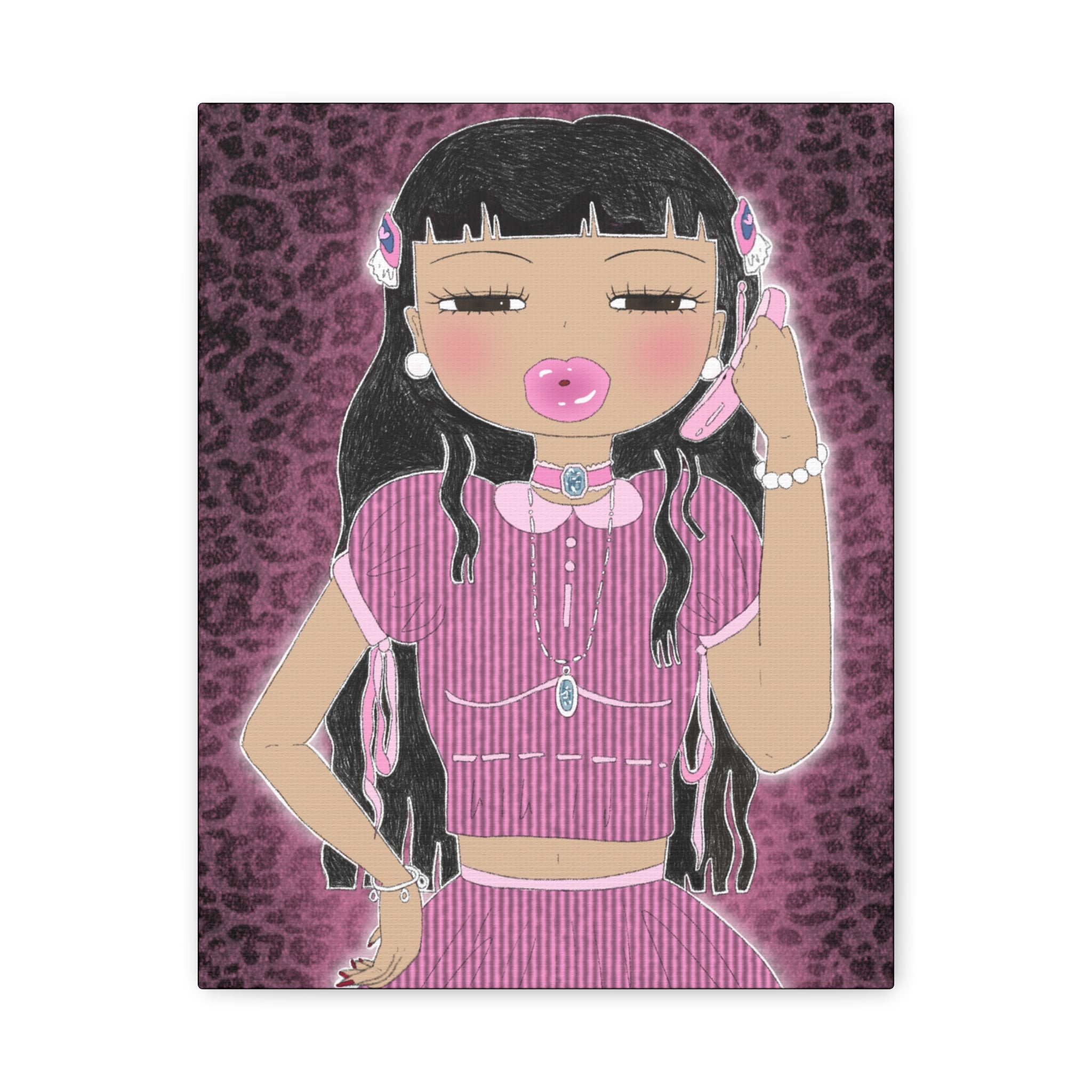 sourviolet - Girl on Phone - Matte Canvas