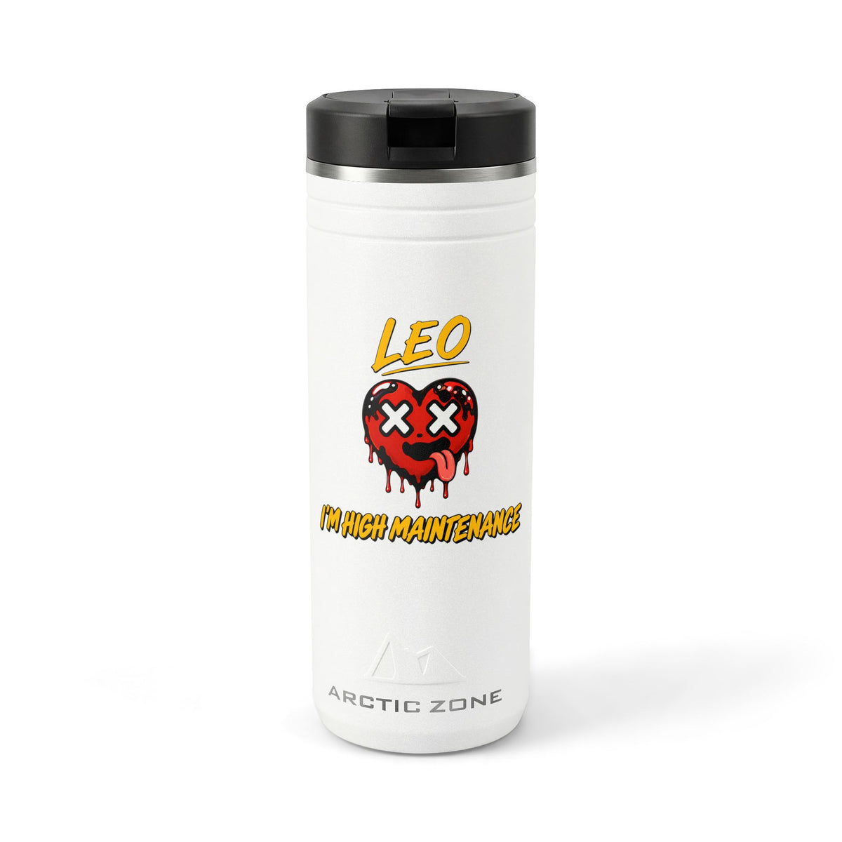 Libra & Leo Couple Tumbler ( Leo - White Color - I'M HIGH MAINTENANCE Print )