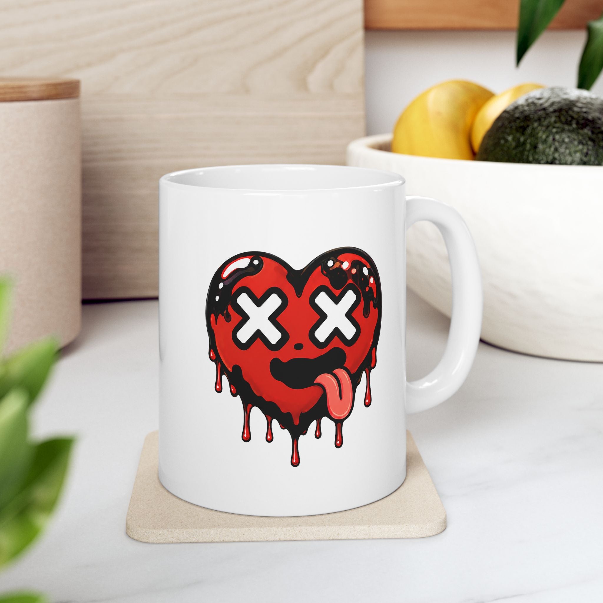 I'M A LEO -Heart print - Ceramic Mug, (11oz)