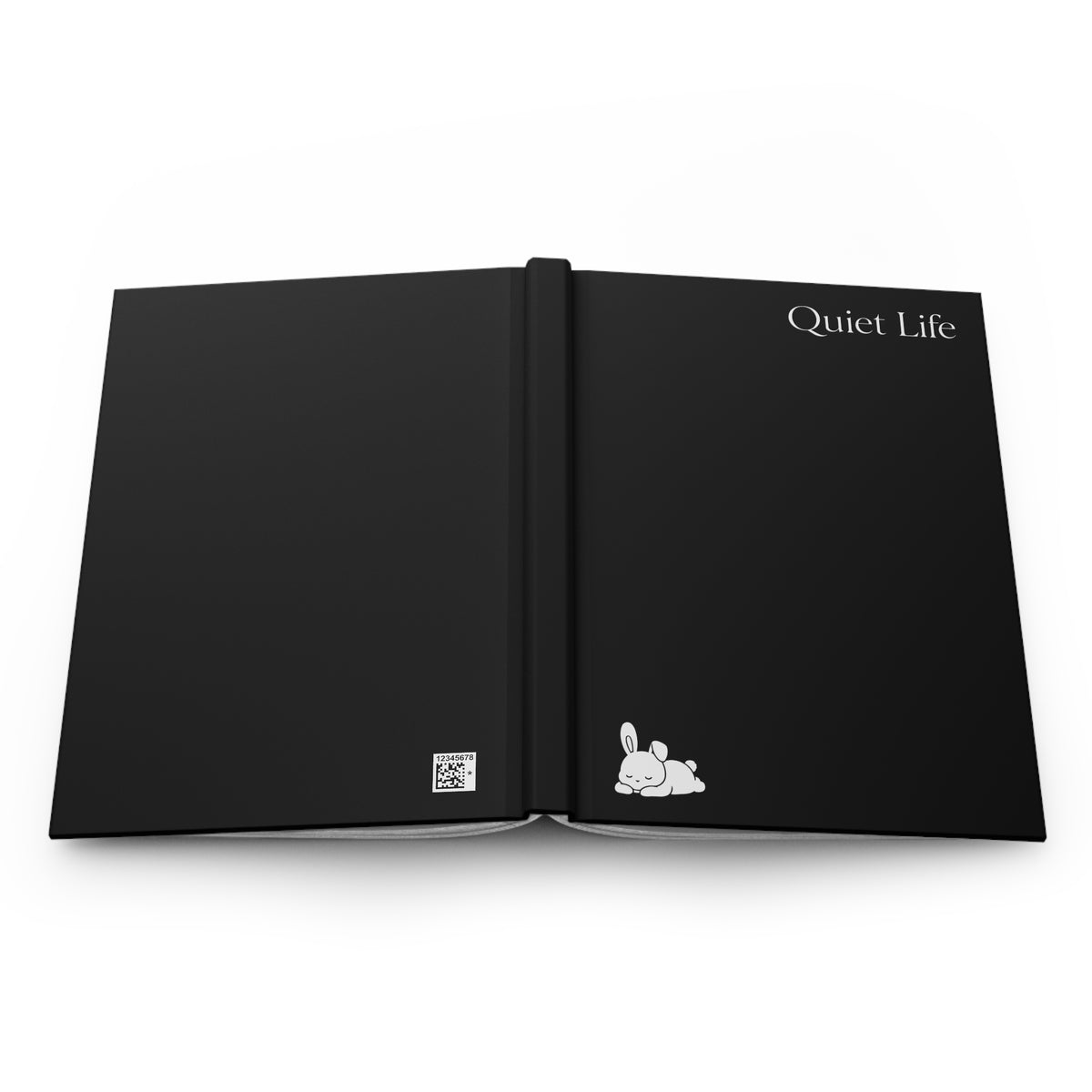 Quiet Life - Relaxed Bunny - Hardcover Journal ( Matte Black )