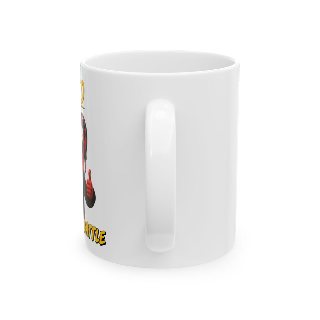 Aries & Leo Couple Mug ( Leo - White Color - PICK YOUR BATTLE Print )