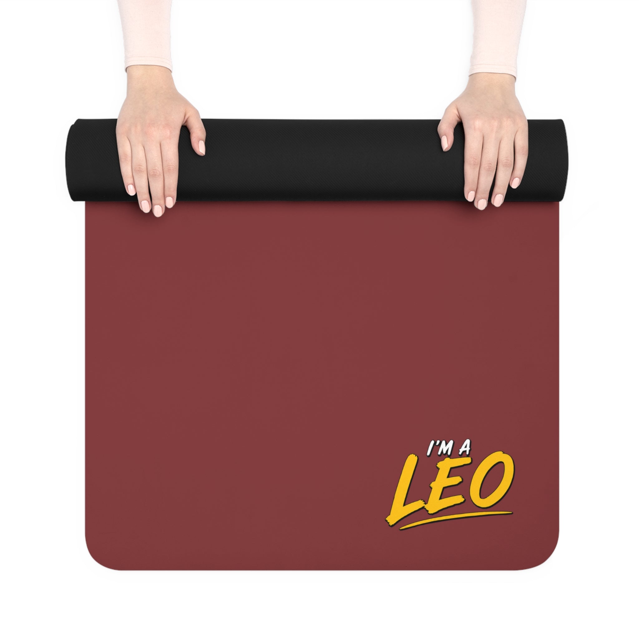 Copy of I'M A LEO - Rubber Yoga Mat (Maroon)