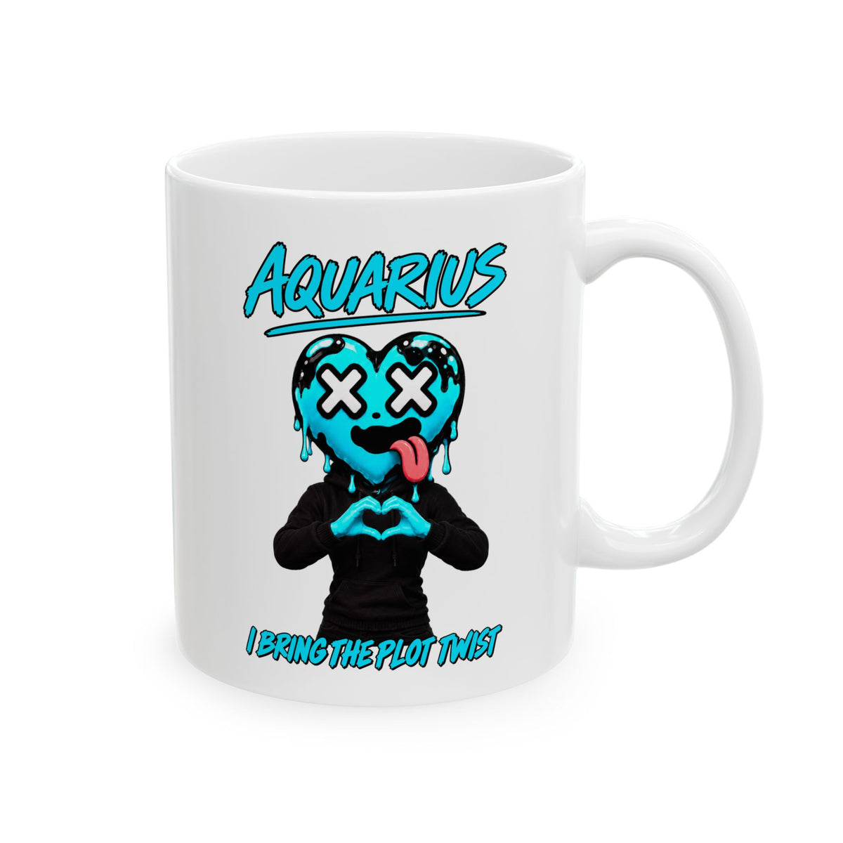 Aquarius & Leo Couple Mug (  Aquarius - White Color - Plot Twist )