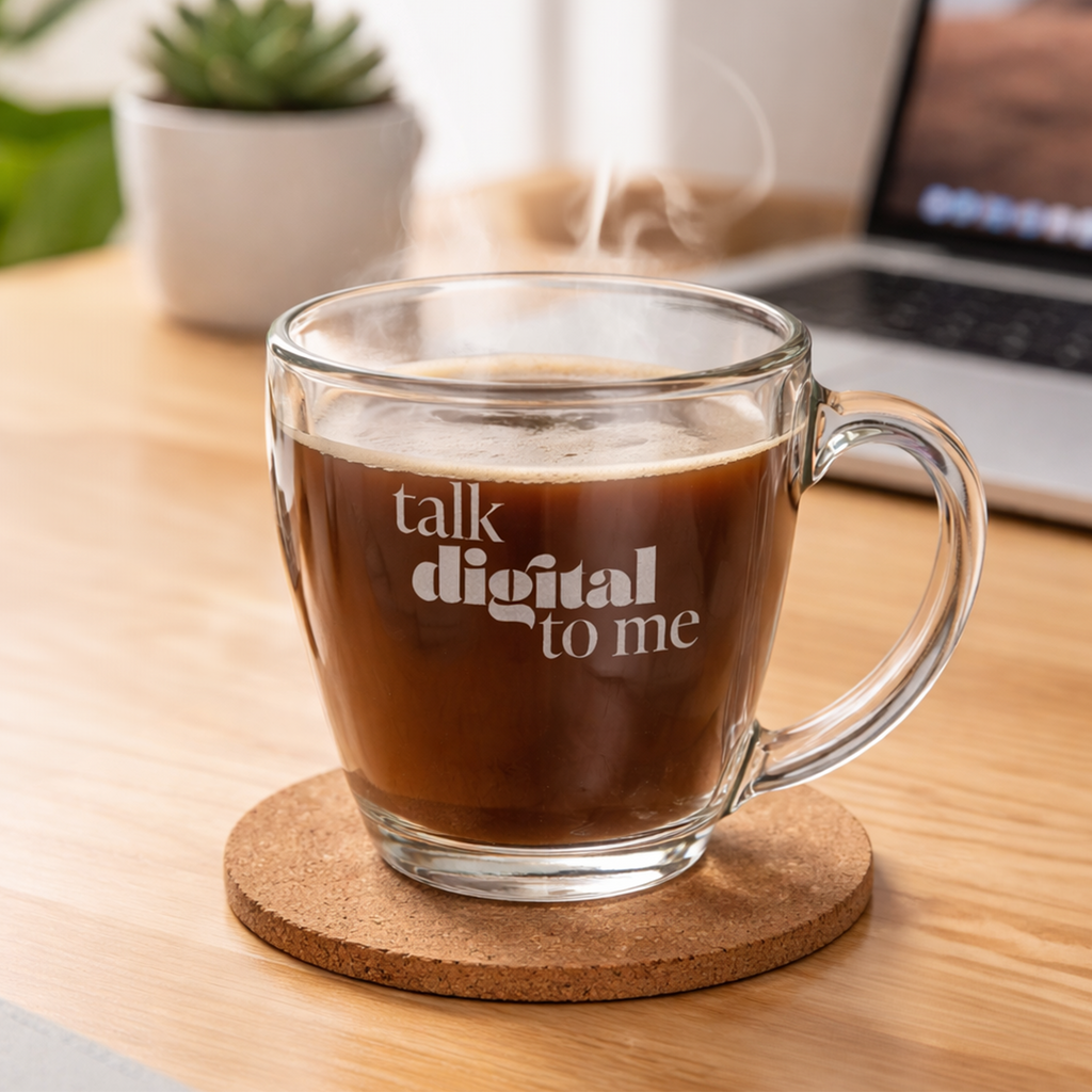 Talk Digital to Me - Premium Glass mug