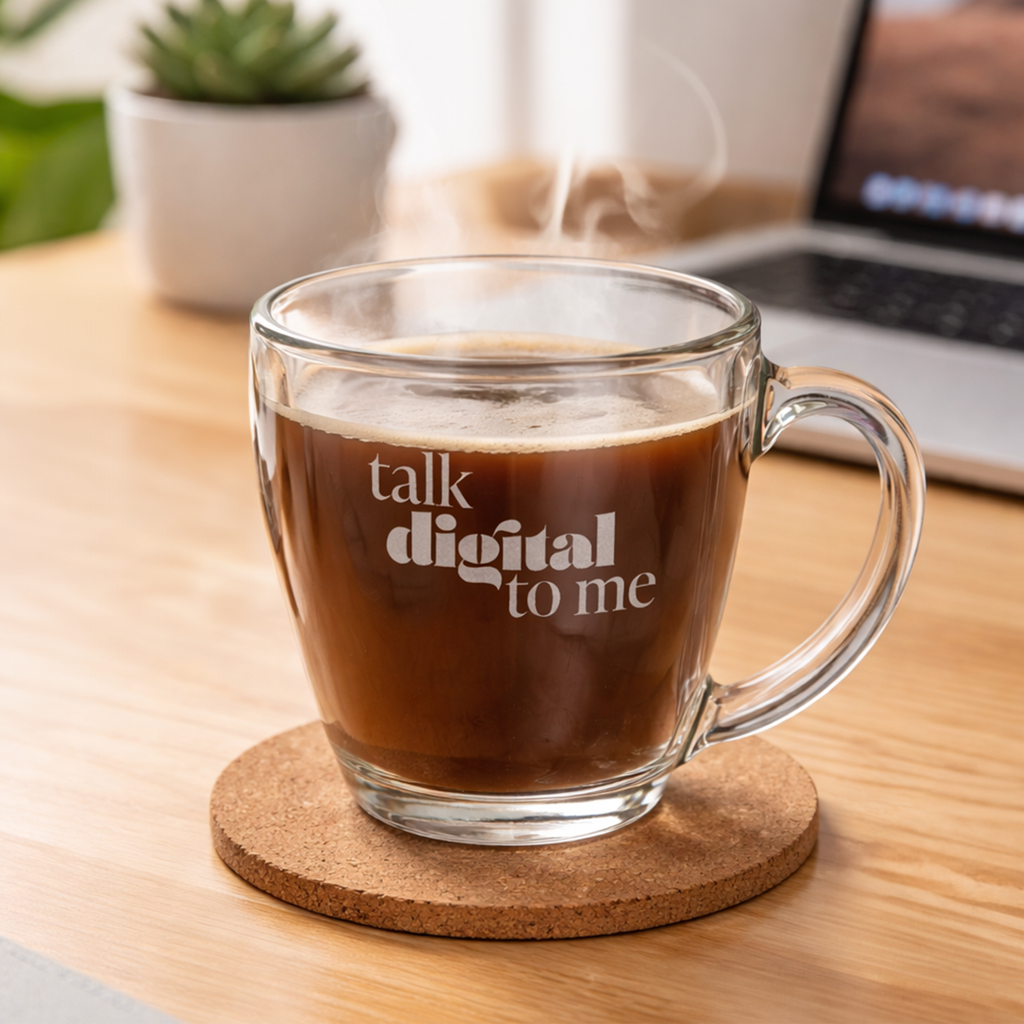 Talk Digital to Me - Premium Glass mug