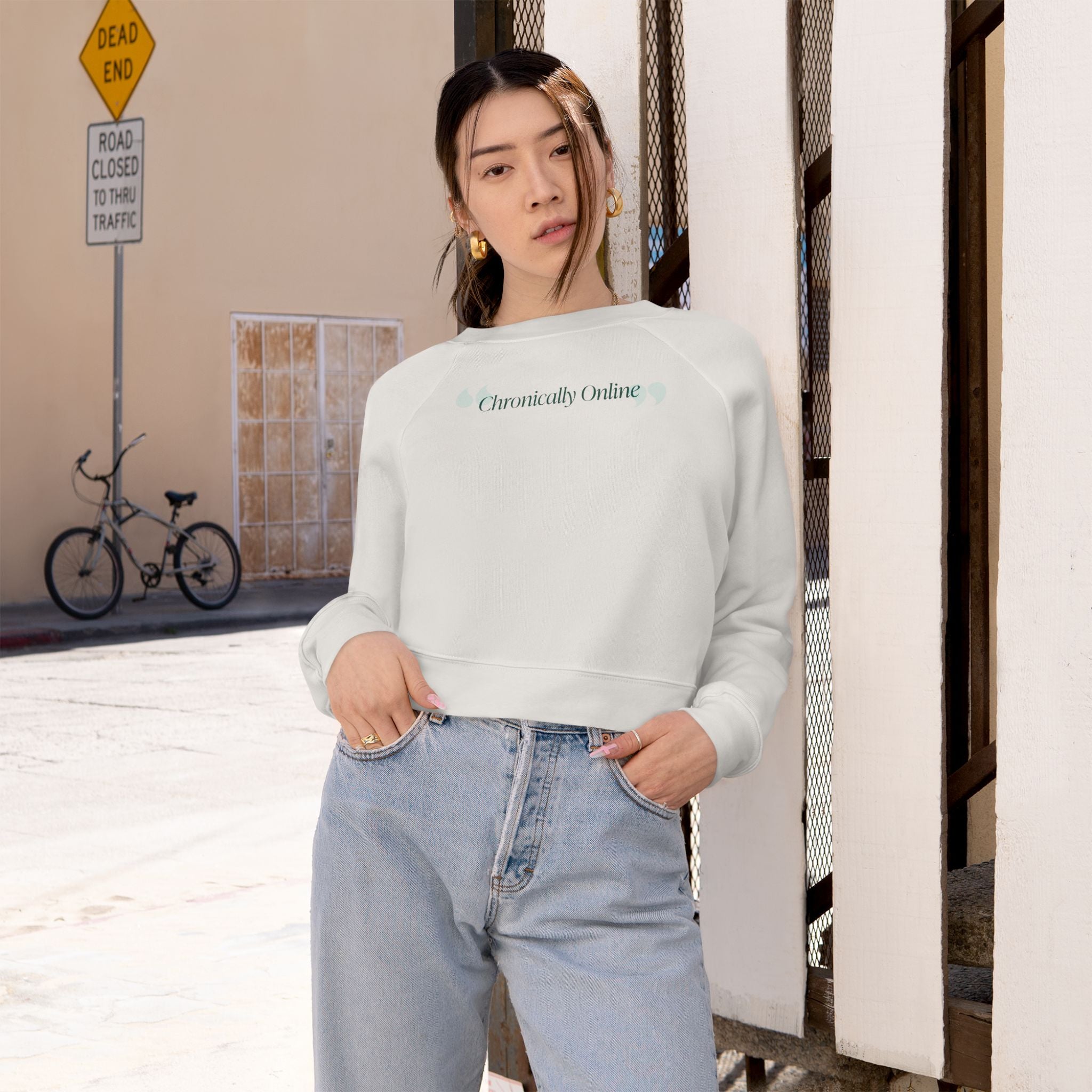 Chronically Online - Women's Cropped Pullover