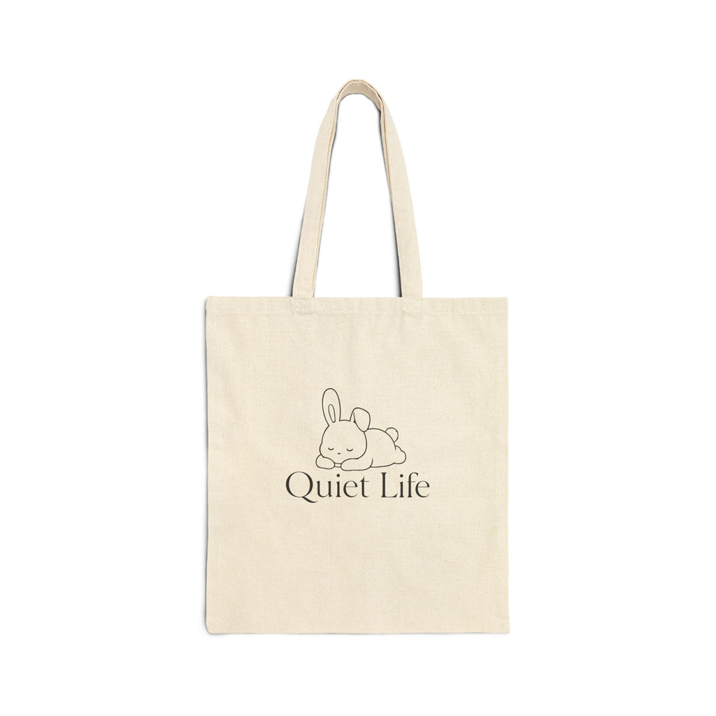 Quiet Life  - Relaxed Bunny - Canvas Tote Bag( Natural )