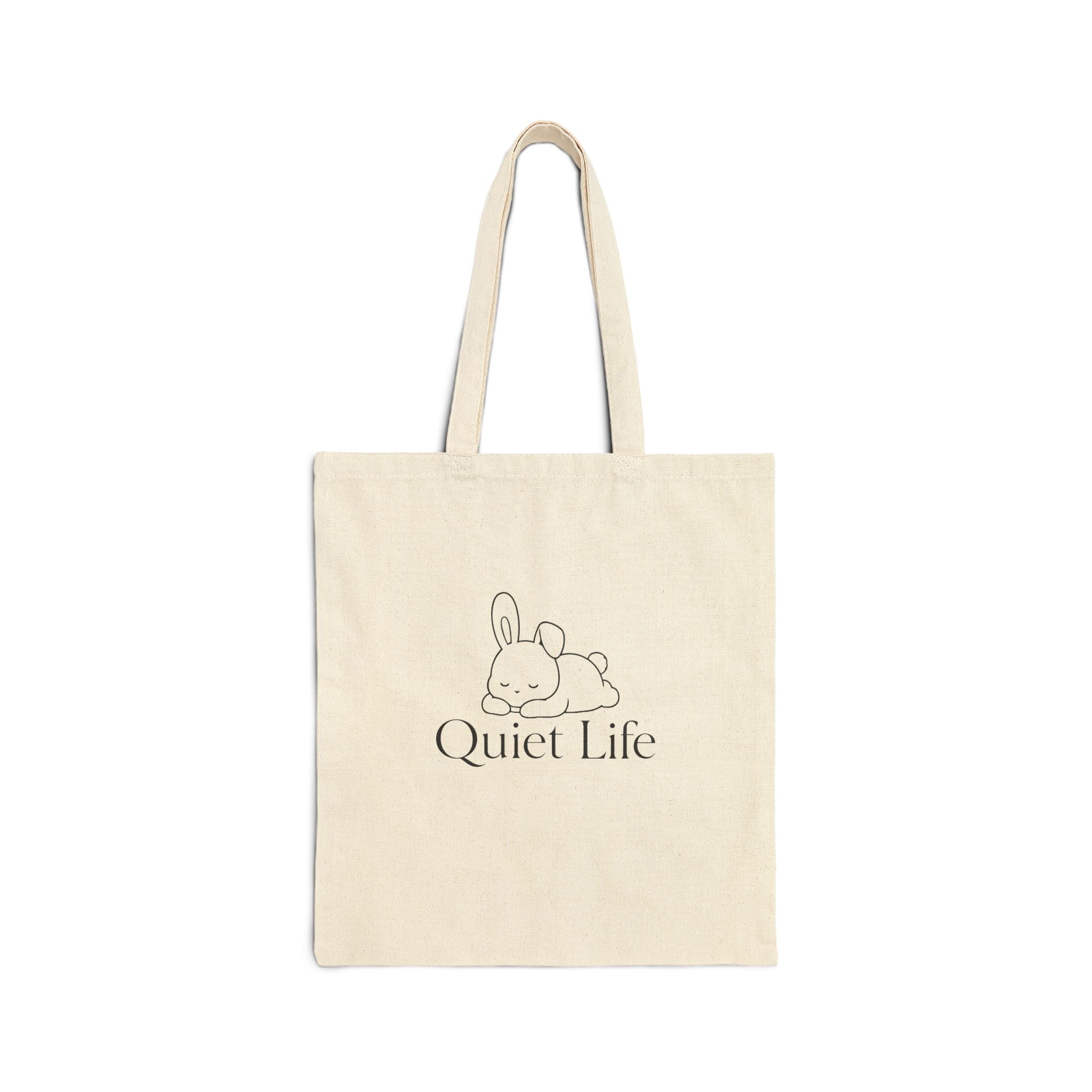 Quiet Life  - Relaxed Bunny - Canvas Tote Bag( Natural )