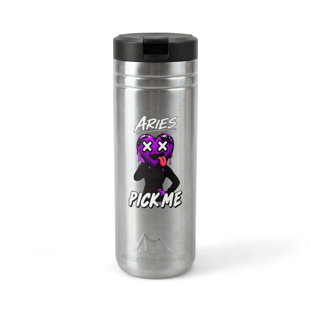 Aries & Leo Couple Tumbler ( Aries - Silver Color - PICK ME Print )
