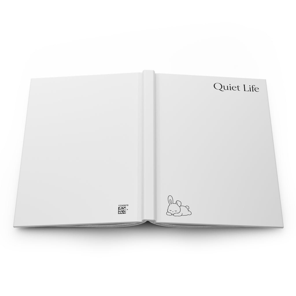 Quiet Life  - Relaxed Bunny - Hardcover Journal ( Matte White )