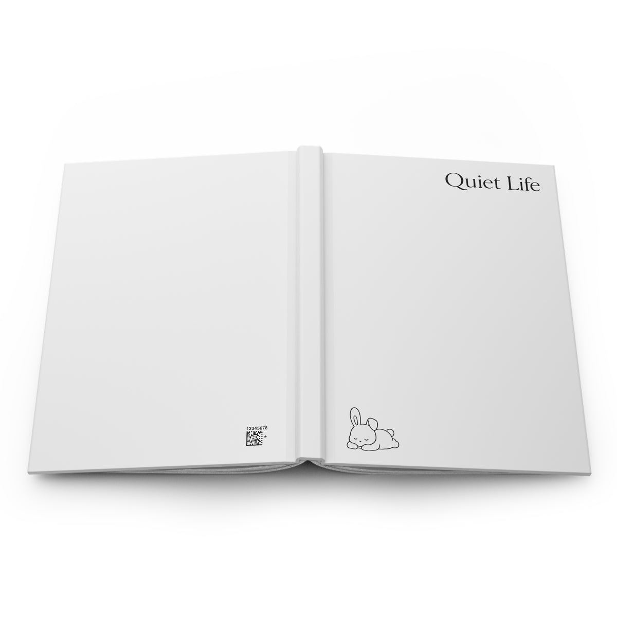 Quiet Life  - Relaxed Bunny - Hardcover Journal ( Matte White )