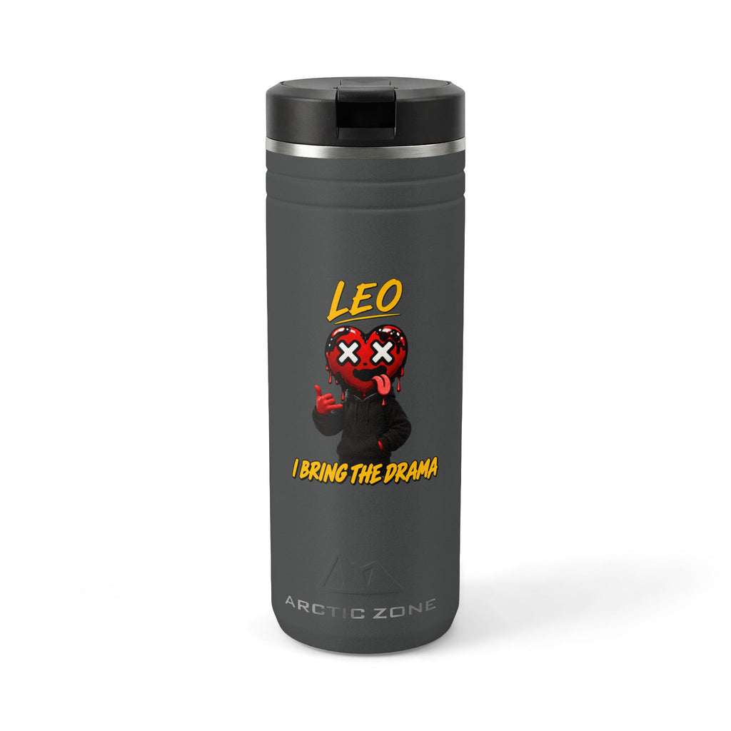 Aquarius & Leo Couple Tumbler ( Leo - Grey Color - I Bring The Drama )