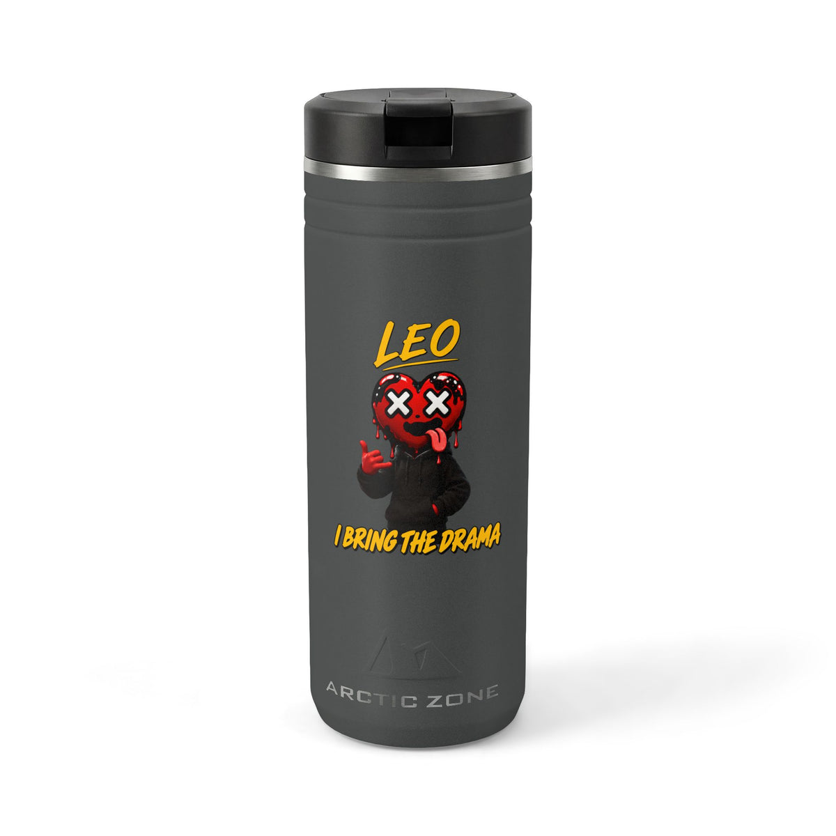 Aquarius & Leo Couple Tumbler ( Leo - Grey Color - I Bring The Drama )