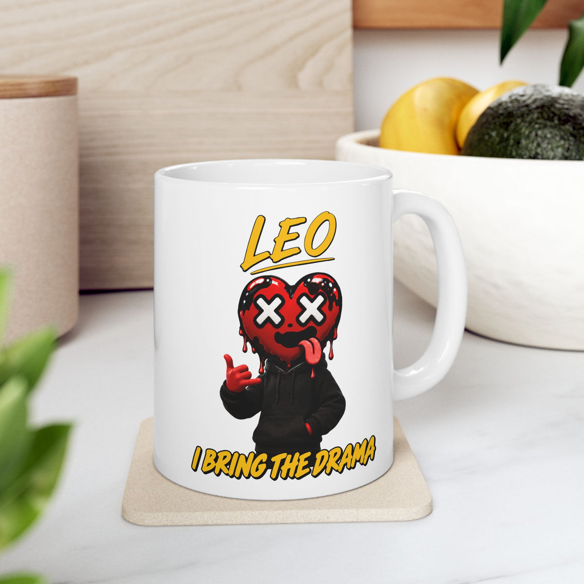 Aquarius & Leo Couple Mug ( Leo - White Color - I Bring The Drama )
