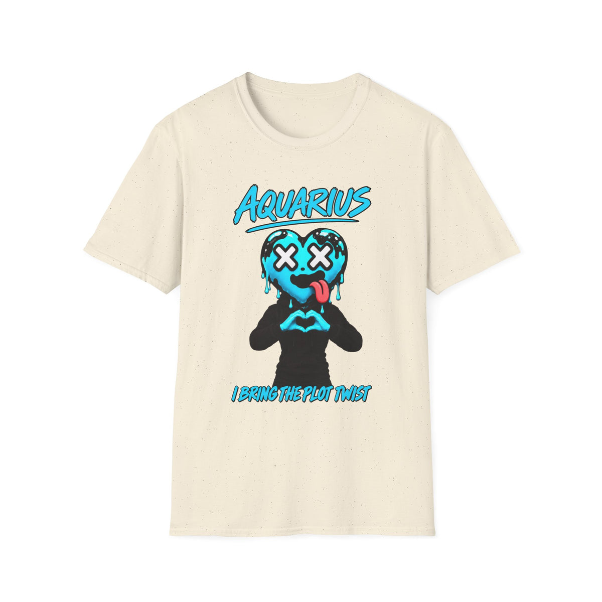 Aquarius & Leo Couple Unisex T-shirt ( Aquarius - Beige Color - PLOT TWIST )