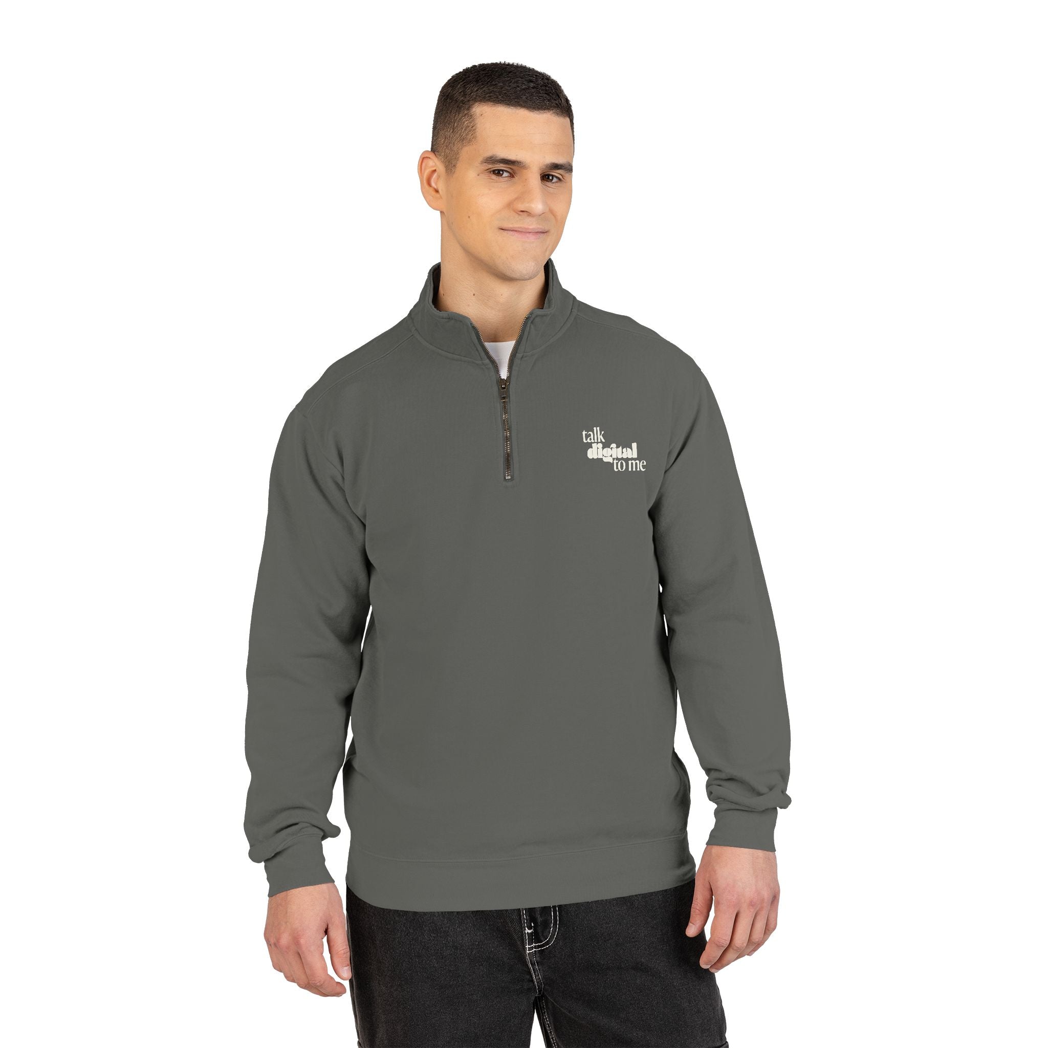 Talk digital to me - Unisex quarter zip sweatshirt