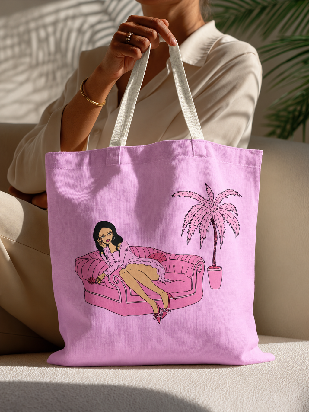 sourviolet - Palm Girl - Tote Bag